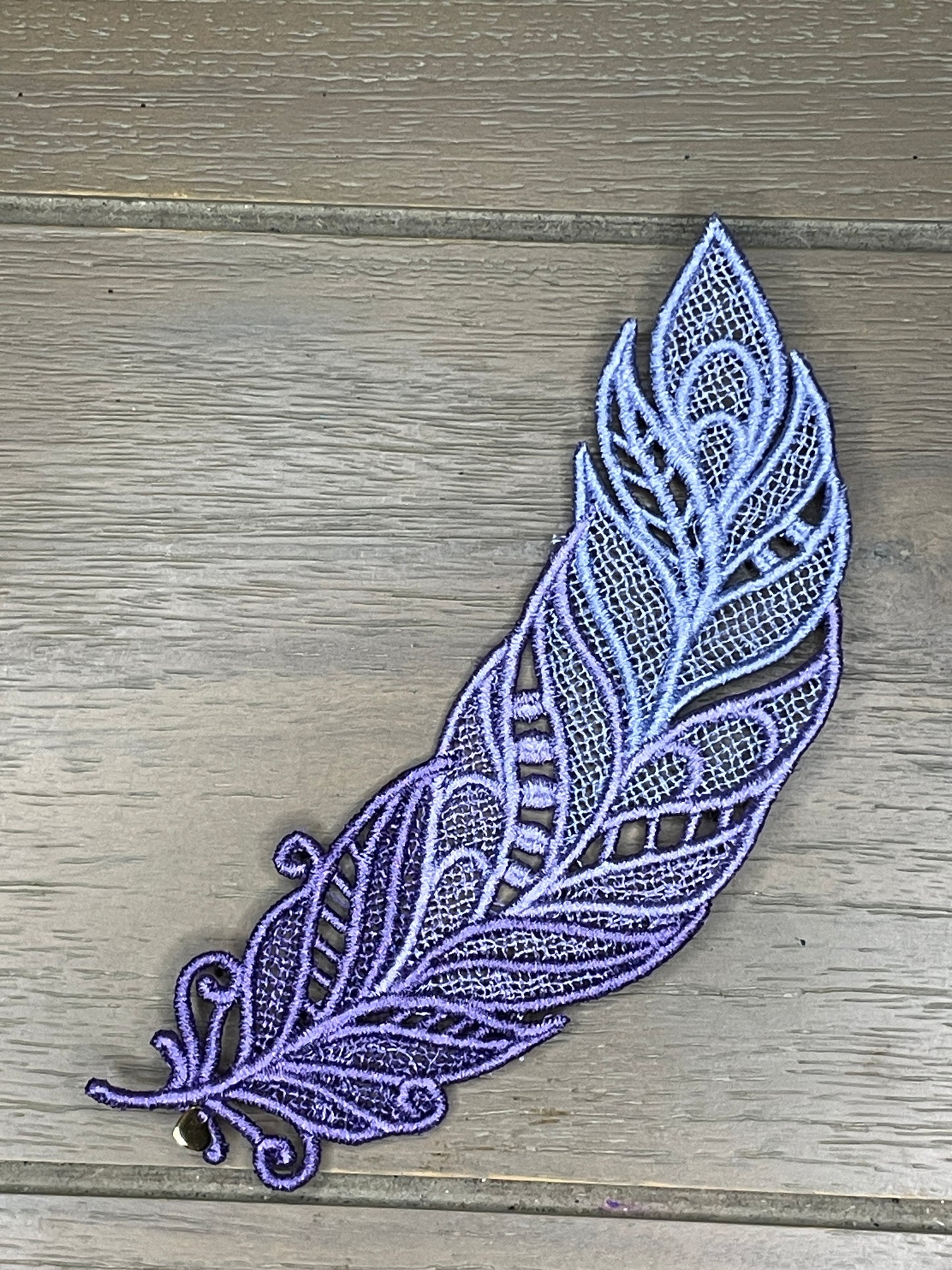 Embroidered Feather Bookmark