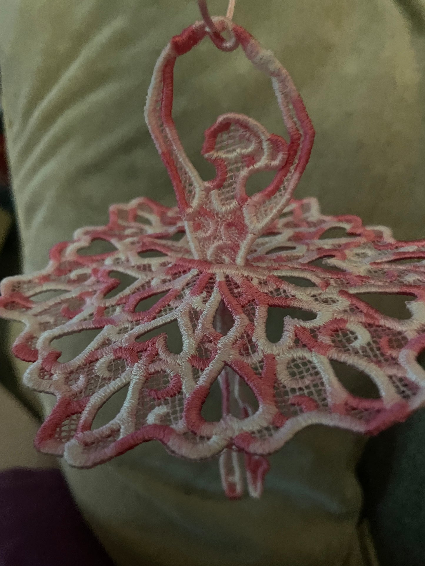 Embroidered Ballerina Ornament (3D)