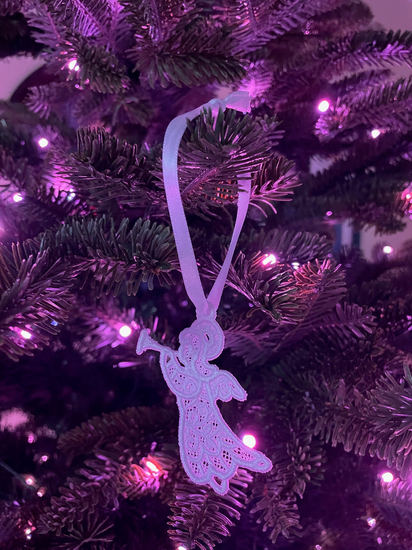 NEW!!! Angel Trumpeter Embroidered Ornament