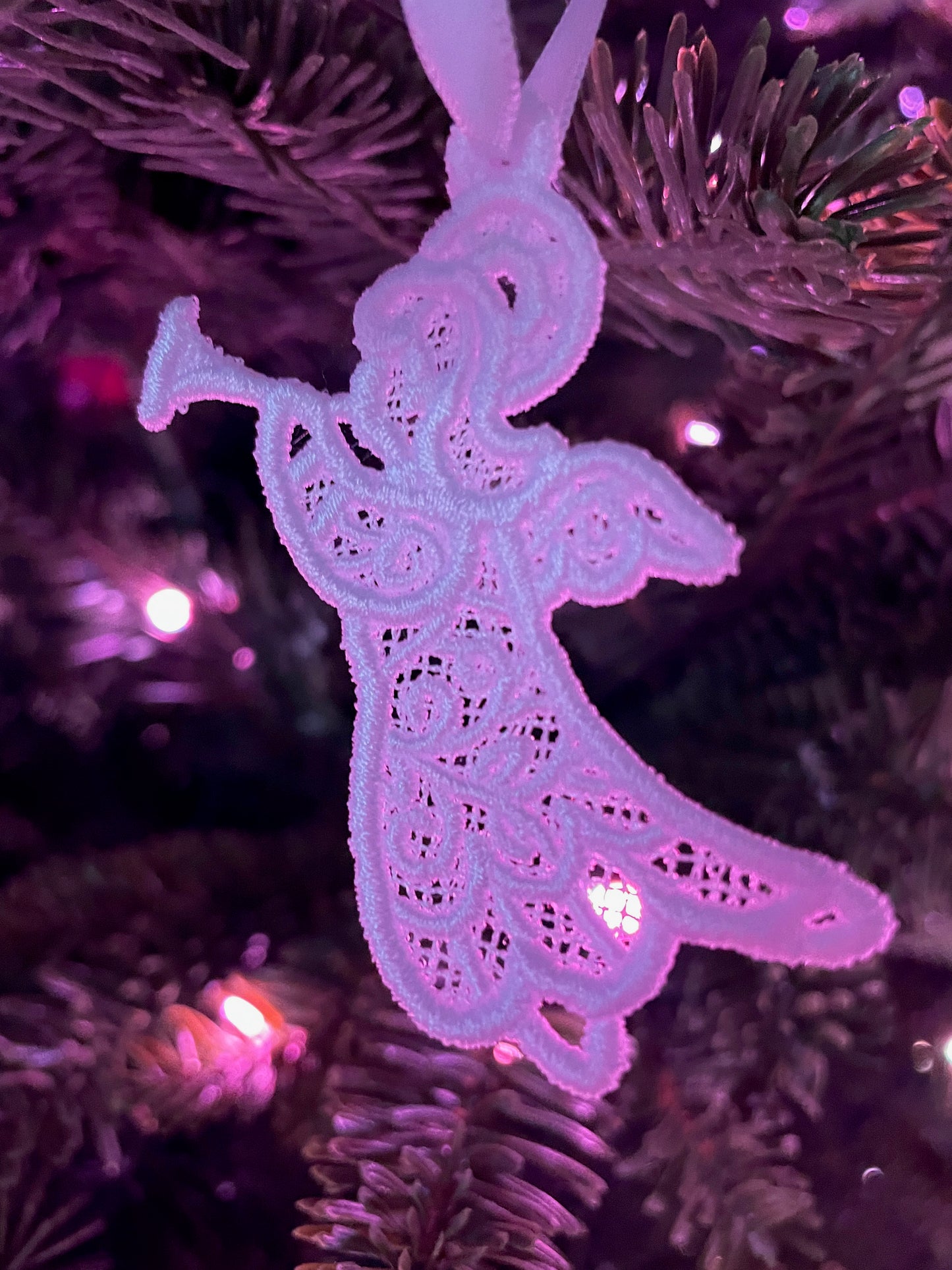 NEW!!! Angel Trumpeter Embroidered Ornament
