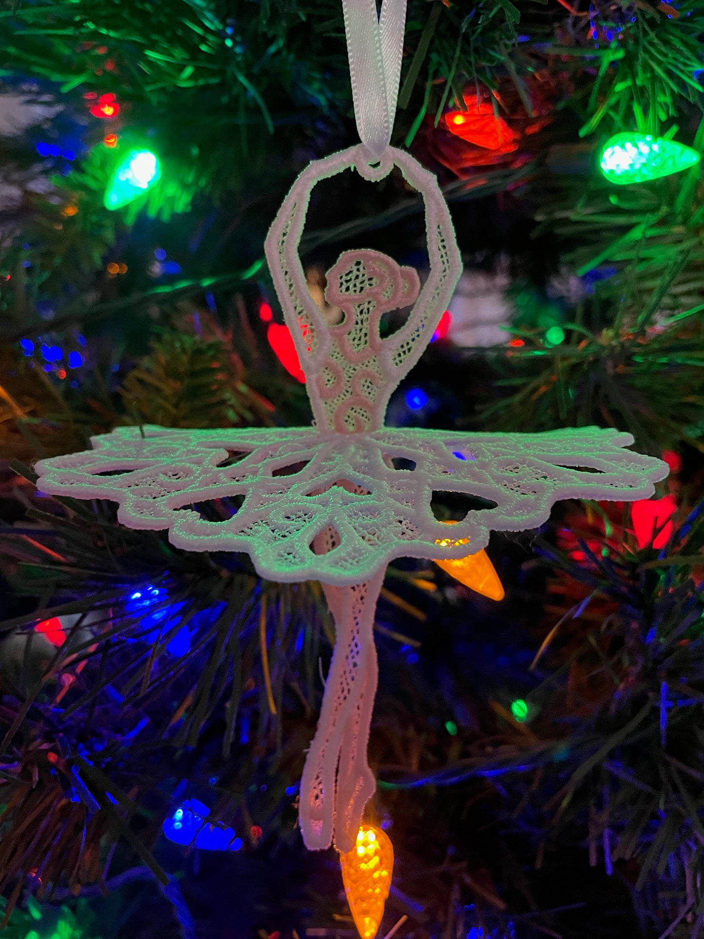 Embroidered Ballerina Ornament (3D)