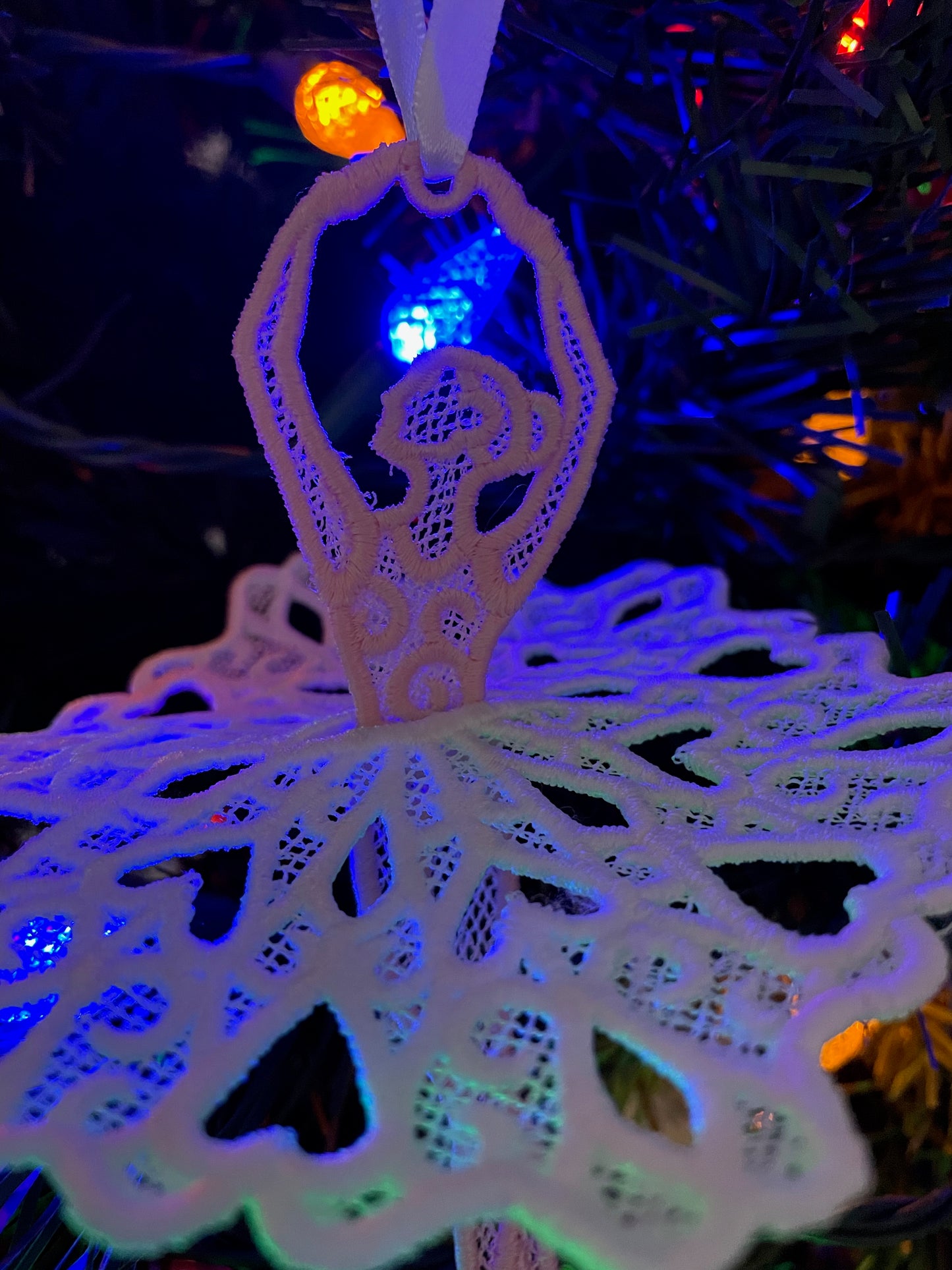 Embroidered Ballerina Ornament (3D)